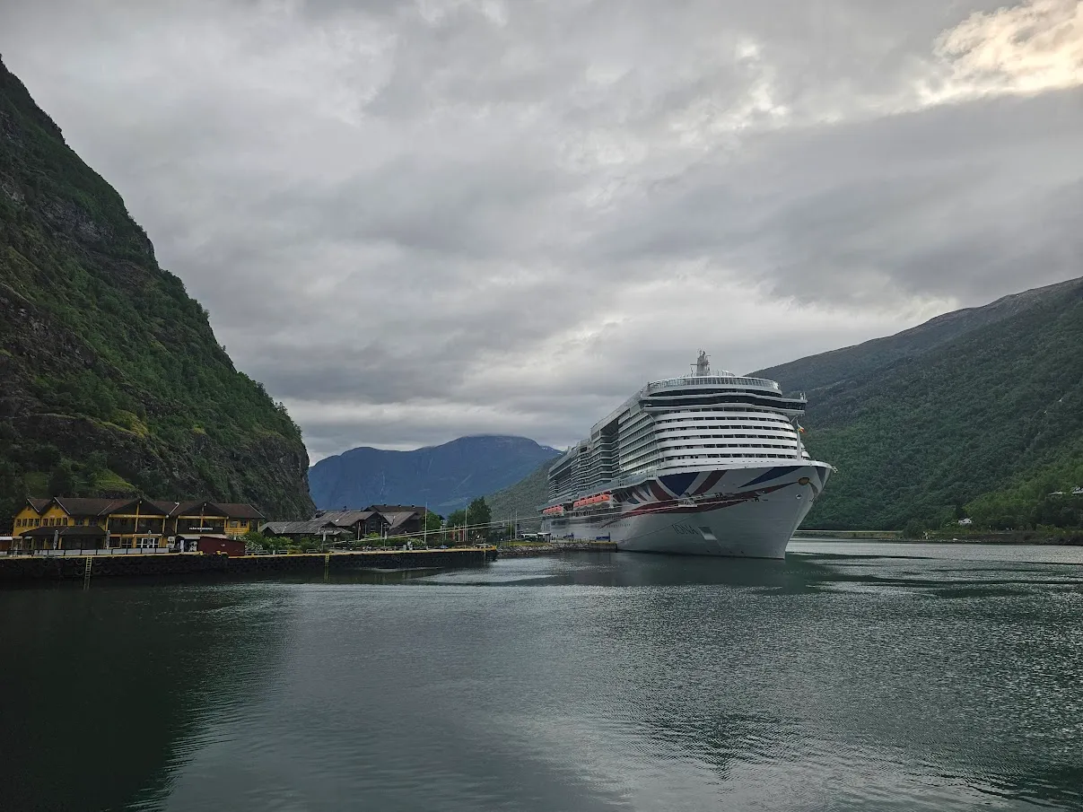 MS Iona Docked in Flåm, Norway